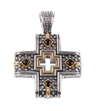 Load image into Gallery viewer, Konstantino Achilles Sterling Silver 18k Gold &amp; Onyx Cross Pendant STKJ402-120
