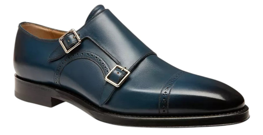Bally Scardino 6228370 Men's Prusse Calf Plain Leather Monk Strap Shoes US 12 MSRP$1032
