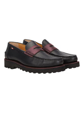 Load image into Gallery viewer, Bally Noah 6302468 Men&#39;s Black &amp; Heritage Red Leather Loafers MSRP $670
