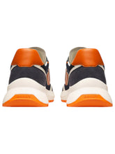 Load image into Gallery viewer, Bally Demmy 6300211 Men&#39;s Midnight/White/Orange Leather Sneakers MSRP $630
