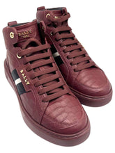Load image into Gallery viewer, Bally Meson 6300463 Men&#39;s Heritage Red Calf Embossed Leather Sneakers MSRP $720
