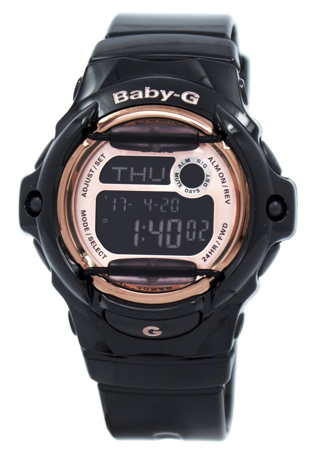 Casio Baby-G Rose Gold Dial Black Resin Women's Strap Watch BG169G-1 MSRP $89
