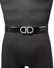 Load image into Gallery viewer, NEW SALVATORE FERRAGAMO Double Gancini Men&#39;s 464231 Black/Brown Belt Size 105 MSRP $530
