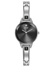 Load image into Gallery viewer, Citizen Axiom EX1320-54E Ladies 23mm Black Dial Bangle Watch $250
