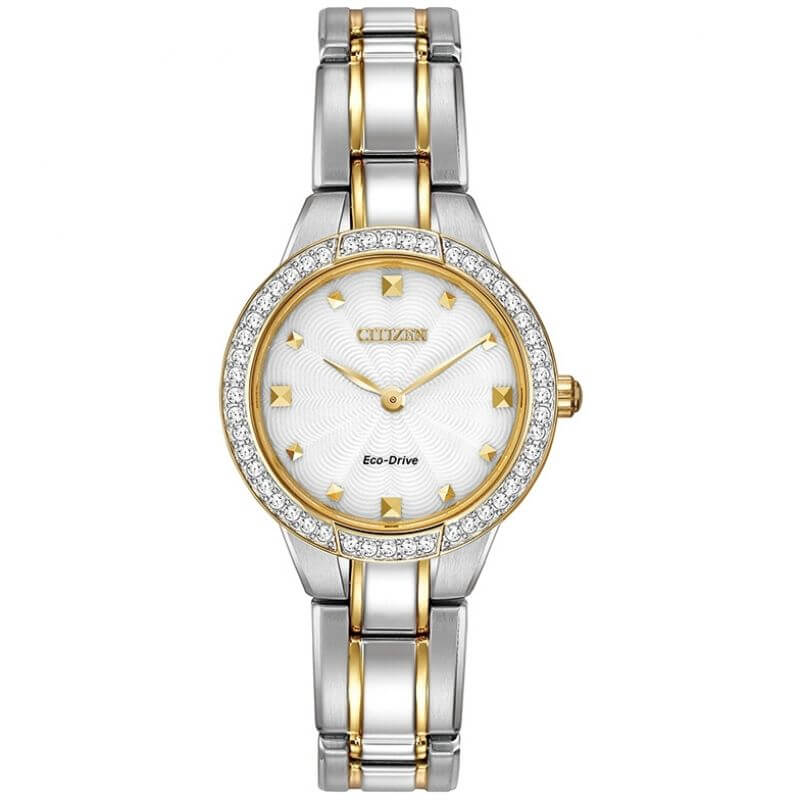 NEW Citizen Silhouette Crystal EX1364-59A Ladies 28mm Watch MSRP $295