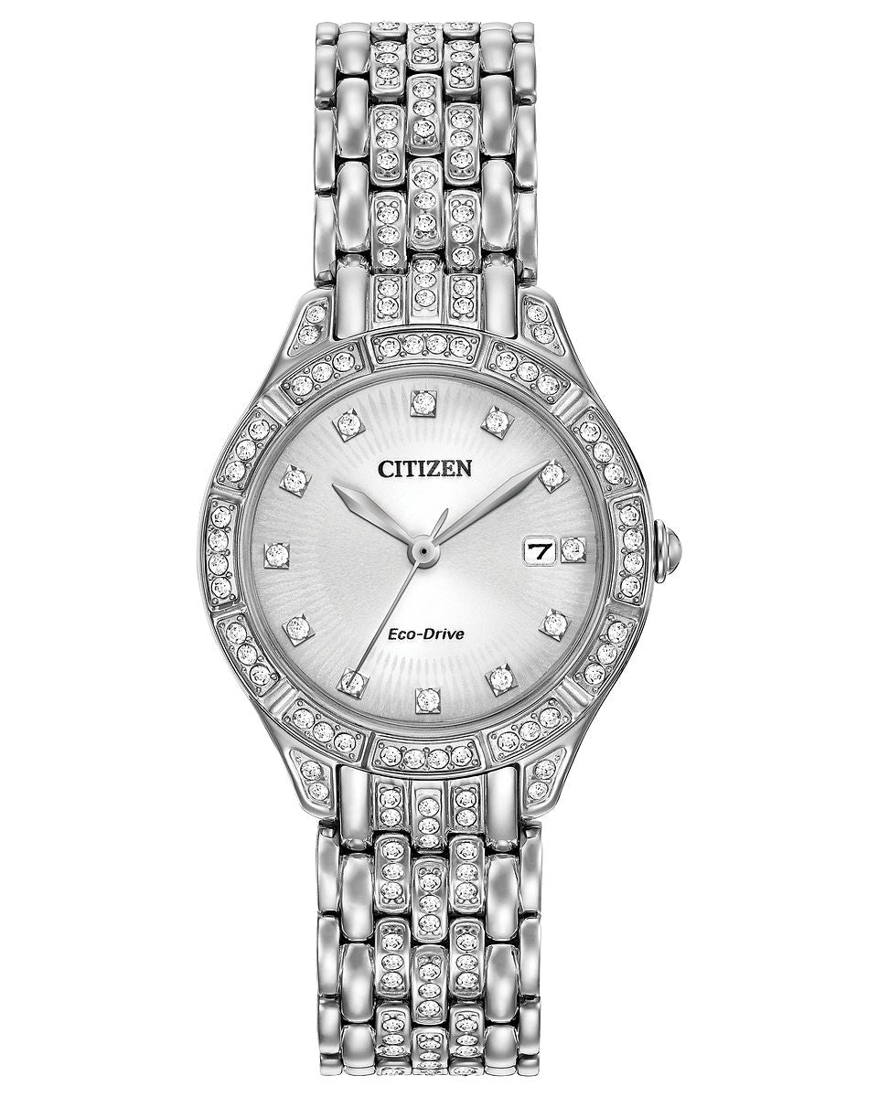Citizen Silhouette Crystal EW2320-55A Ladies 28mm Watch MSRP $350