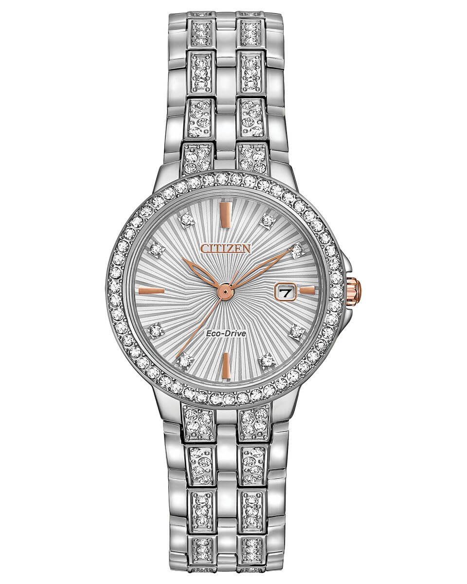 Citizen Silhouette Crystal EW2340-58A Ladies 28mm Watch MSRP $350