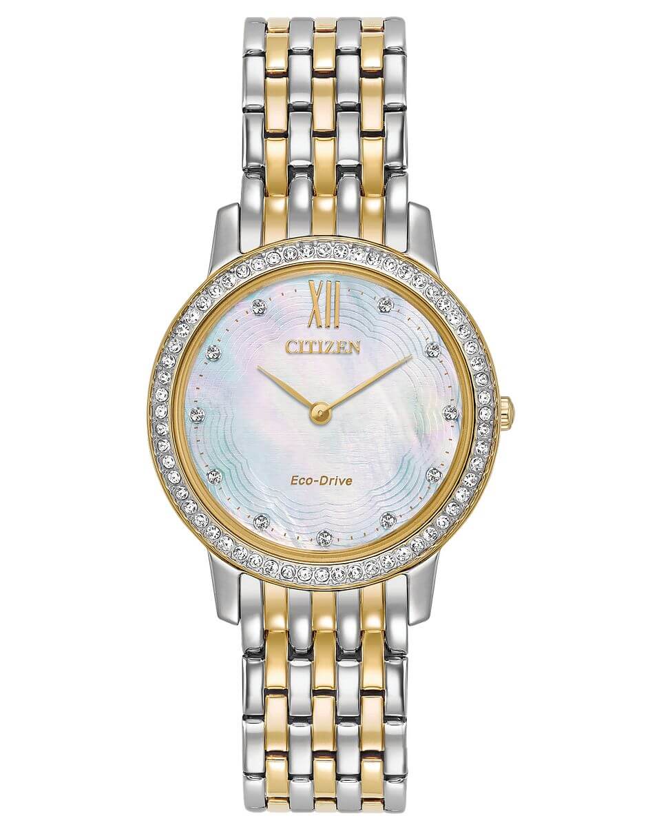 NEW Citizen Silhouette Crystal EX1484-57D Ladies 29mm Watch MSRP $295
