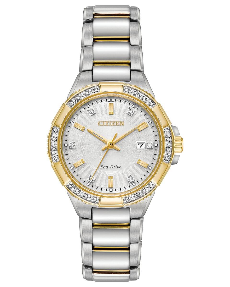 NEW Citizen Riva EW2464-55A Ladies 30mm Silver Dial Watch MSRP $495