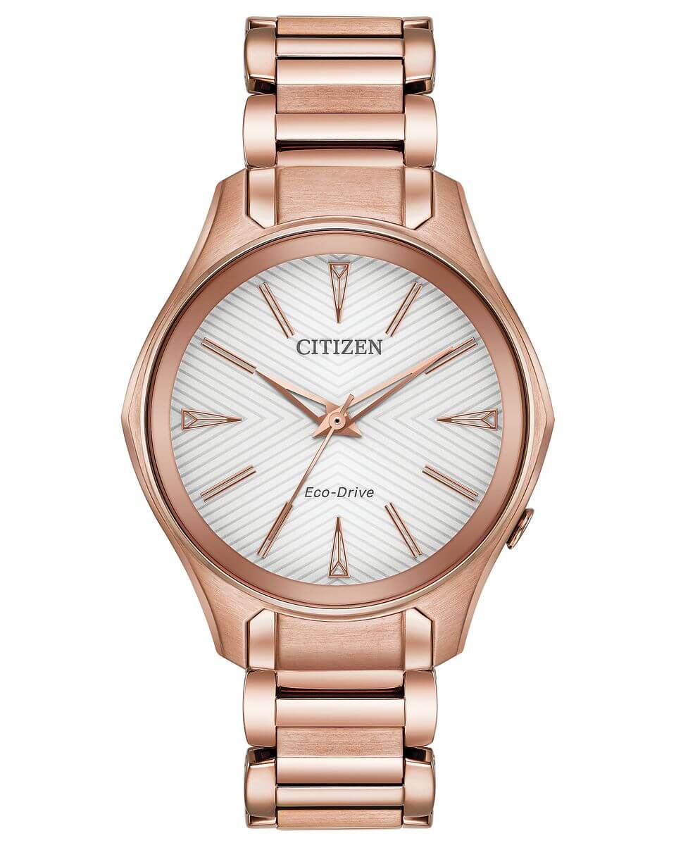 NEW Citizen Modena EM0593-56A Ladies 36mm Silver Dial Watch MSRP $295