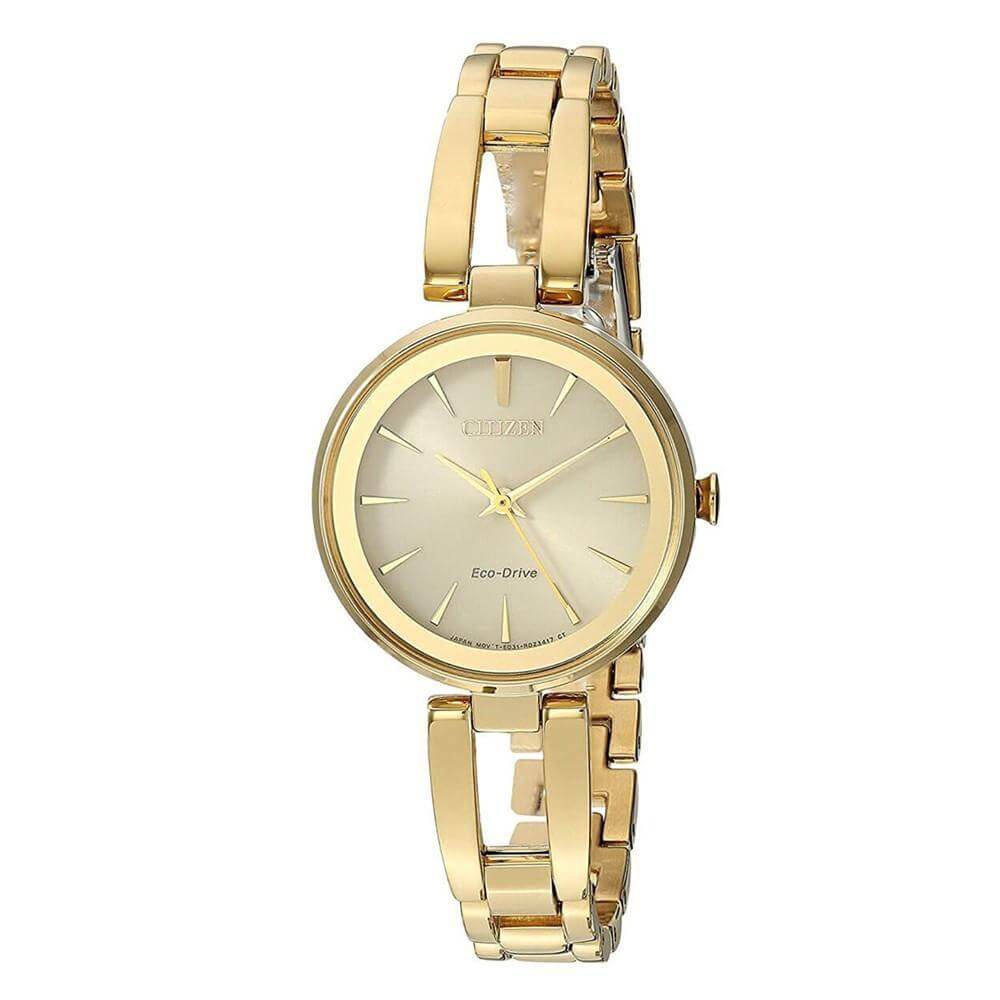 NEW Citizen Axiom EM0638-50P Ladies 28mm Gold-Tone Watch MSRP $275