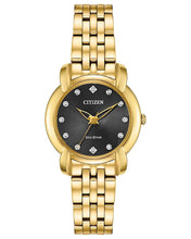 Load image into Gallery viewer, NEW Citizen Jolie EM0712-59E Ladies 30mm Black Dial Watch MSRP $450
