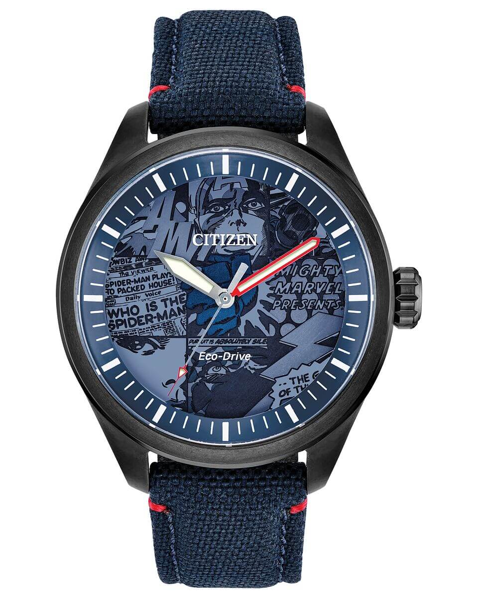 NEW Citizen Marvel Heroes AW2037-04W Men's 43mm Strap Watch MSRP $295
