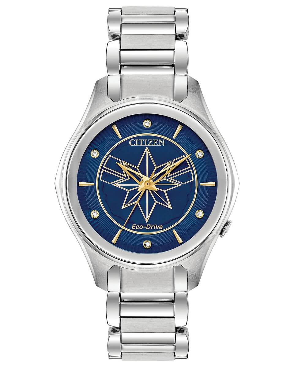 NEW Citizen Captain Marvel EM0596-58W Ladies 37mm Blue Dial Watch $350