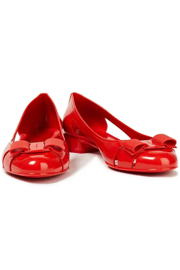 NEW SALVATORE FERRAGAMO Vara Jelly Women's 726364 Arid Coral Ballet Flat Size 6 C MSRP $350