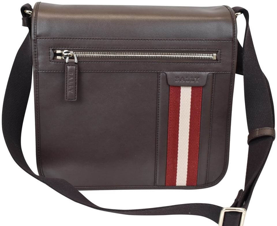 NEW Bally Oslo Men's 6216372 Coffee Leather Shoulder Bag MSRP $920