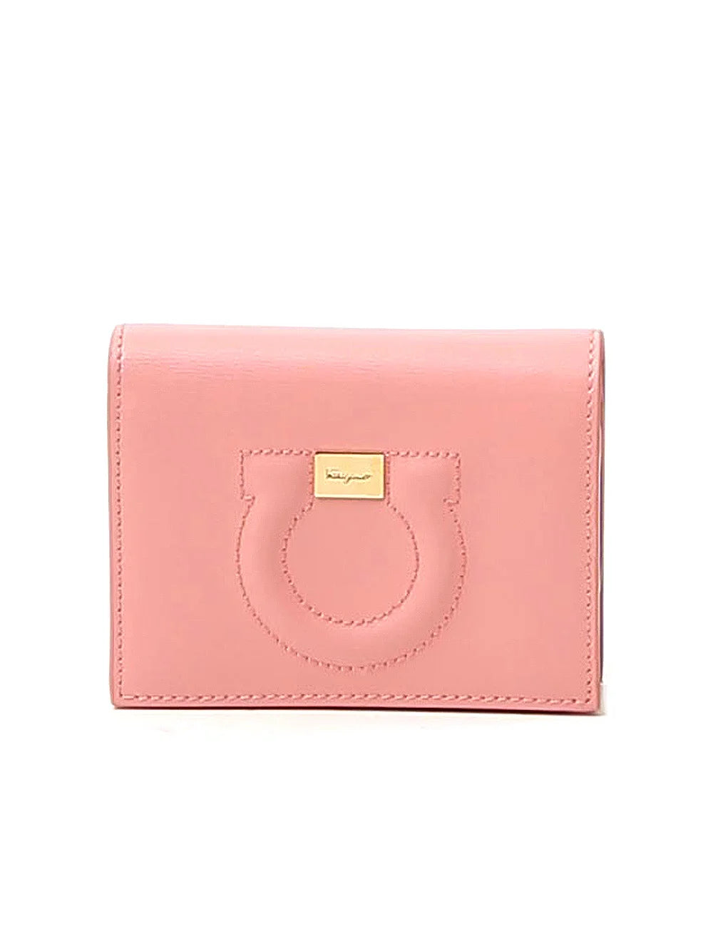 NEW SALVATORE FERRAGAMO Gancini Women's 724147 Rose/Coral Small Wallet MSRP $395