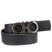 Load image into Gallery viewer, NEW SALVATORE FERRAGAMO Double Gancini Men&#39;s 464231 Black/Brown Belt Size 105 MSRP $530
