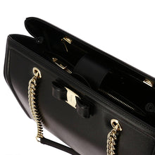 Load image into Gallery viewer, NEW SALVATORE FERRAGAMO Melike Women&#39;s 674286 Black Handbag MSRP $1590
