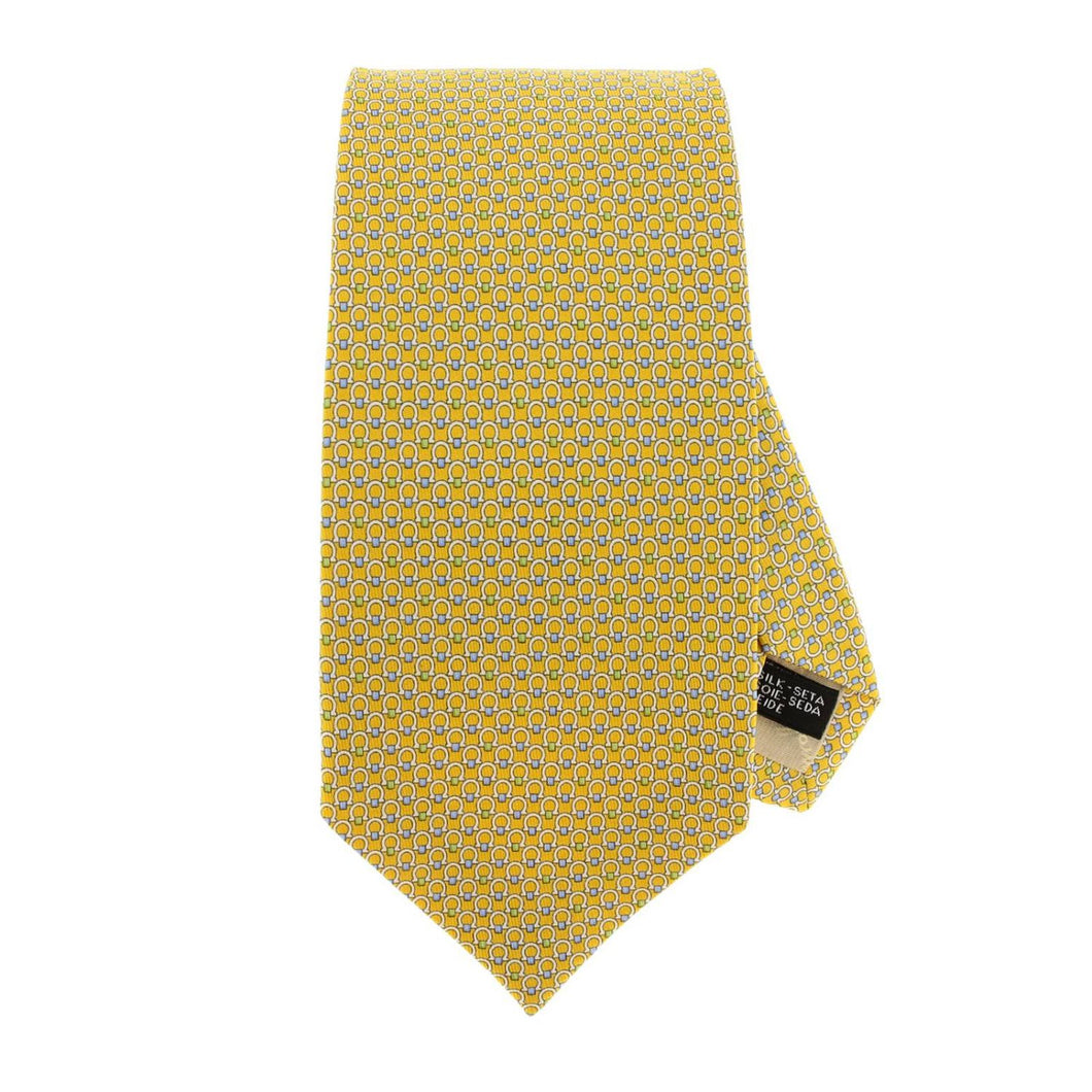 NEW SALVATORE FERRAGAMO Men's 681948 Yellow Tie MSRP $190