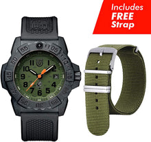 Load image into Gallery viewer, NEW LUMINOX Navy Seal Men&#39;s XS.3517.NQ. Military Dive Watch Black/Green $545
