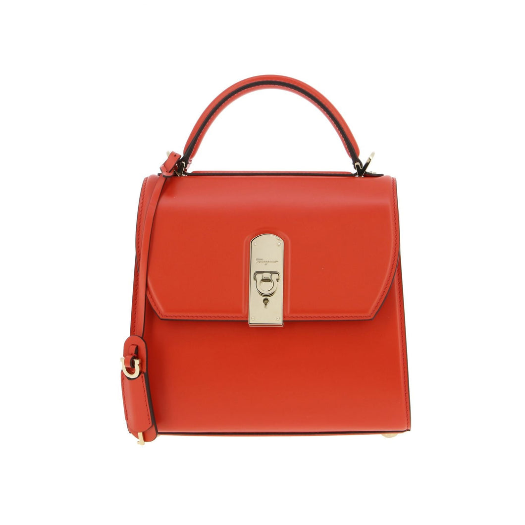 NEW STORE DISPLAY SALVATORE FERRAGAMO Boxyz Women's 723981 Coral Shoulder Bag MSRP $2200