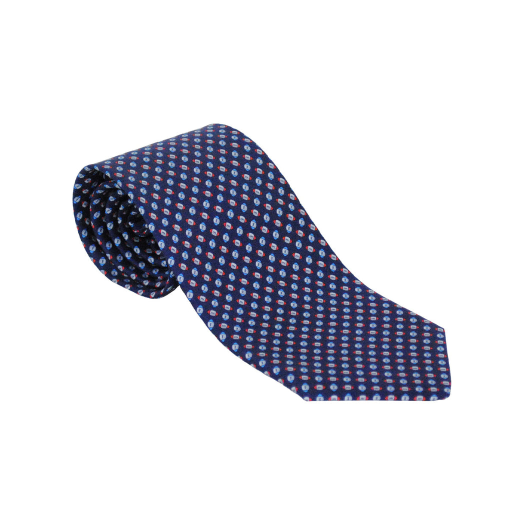 NEW SALVATORE FERRAGAMO Men's 712797 Blue Tie MSRP $190