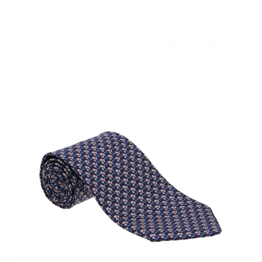 NEW SALVATORE FERRAGAMO Men's 723050 Blue Tie MSRP $190