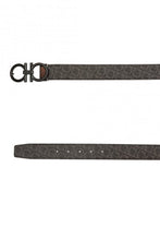 Load image into Gallery viewer, SALVATORE FERRAGAMO Men&#39;s Double Gancini 717807 Black/Grey Belt Size 105 MSRP $695
