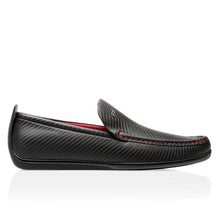 Load image into Gallery viewer, NEW Porsche Beverly Hills Carbon Design Black/Red Moccasins US 7.5 MSRP $355
