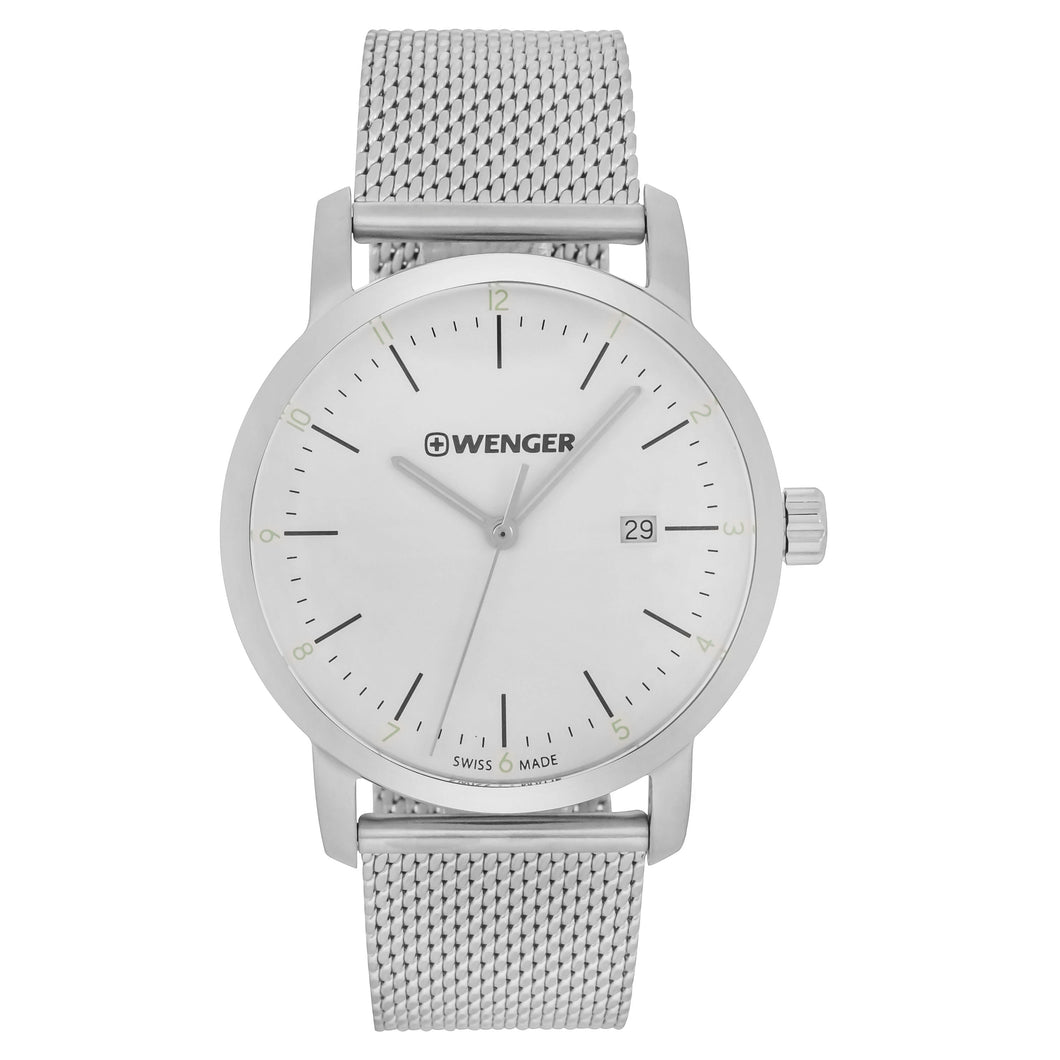 Wenger Swiss Army Men's 01.1741.113 Urban Classic White Dial Watch 42mm MSRP$165