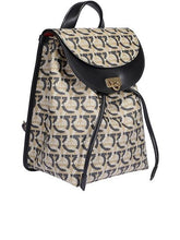 Load image into Gallery viewer, NEW SALVATORE FERRAGAMO Gancini Women&#39;s 726730 Black/Grey Small Backpack $1290
