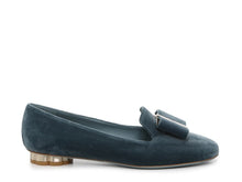 Load image into Gallery viewer, SALVATORE FERRAGAMO Sarno Women&#39;s 725068 Steel Blue Flats Size 6.5 D MSRP $695
