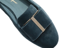 Load image into Gallery viewer, SALVATORE FERRAGAMO Sarno Women&#39;s 725068 Steel Blue Flats Size 6.5 D MSRP $695
