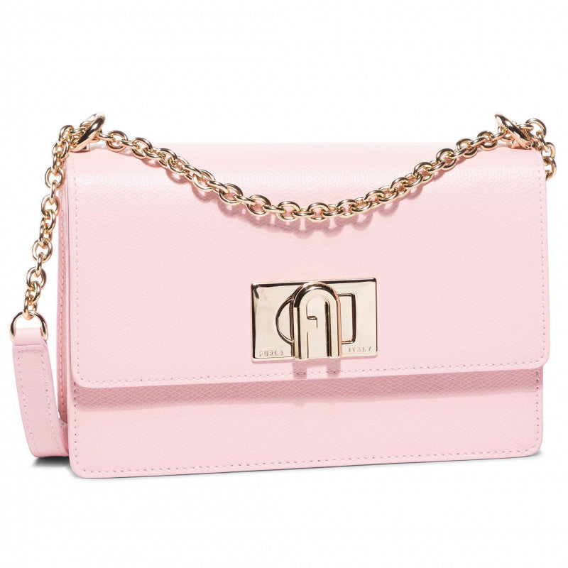 NEW FURLA 1972 Women's Mini Crossbody Bag In Rosa Chiaro Leather MSRP $349