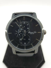 Load image into Gallery viewer, NEW Kenneth Cole KC8058 Black Classic Chronograph Leather Strap Watch MSRP $180
