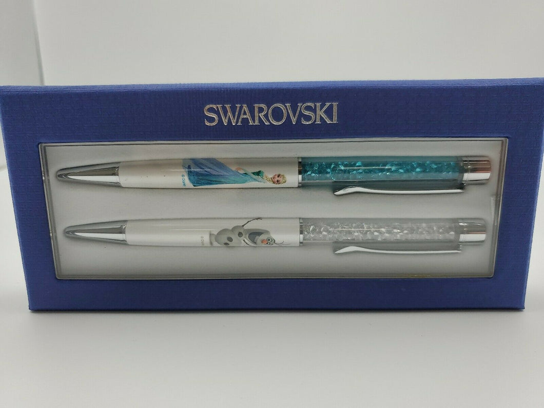Limited Edition Disney Frozen Swarovski Ballpoint Pens Elsa and Olaf COLLECTIBLE