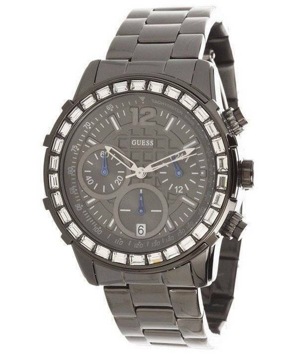 NEW Ladies Guess LADY B CHRONOGRAPH U0016L3/W0016L3 Gray Dial Crystal Watch $165