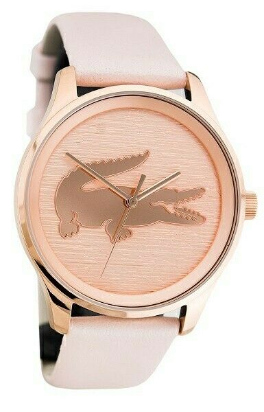 NEW Lacoste Ladies 2000997 Victoria 38MM Pink Leather Watch MSRP $195 NIB