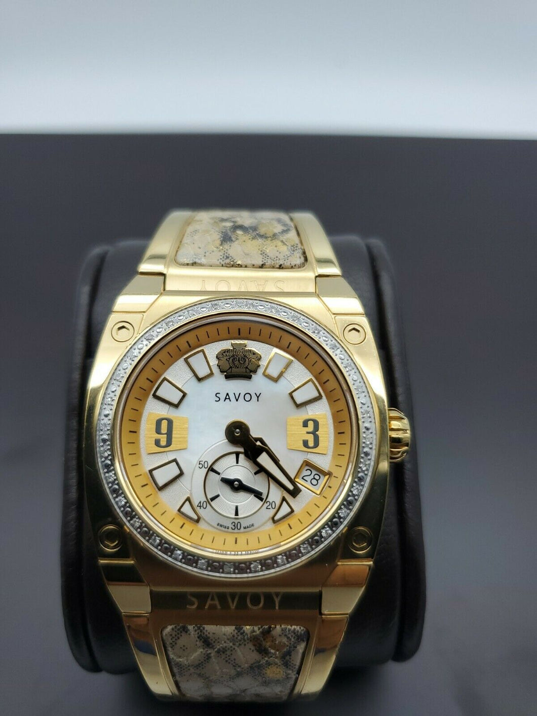 NEW SAVOY ICON  STAINLESS GOLD 35MM LADIES WATCH DIAMOND DIAL MSRP $1400
