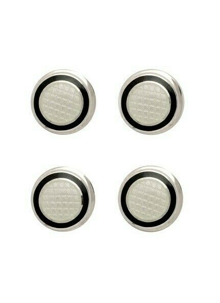 DEAKIN & FRANCIS STERLING SILVER BLACK & WHITE ENAMEL ROUND STUD SET LO765N2216