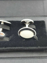 Load image into Gallery viewer, NEW Deakin &amp; Francis Vitreous Silver W/ Enamel Cufflinks L0765S2216 MSRP $400
