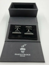 Load image into Gallery viewer, NEW Deakin &amp; Francis Classics Knurl Black Cufflinks BMC0005C0002 NIB $215
