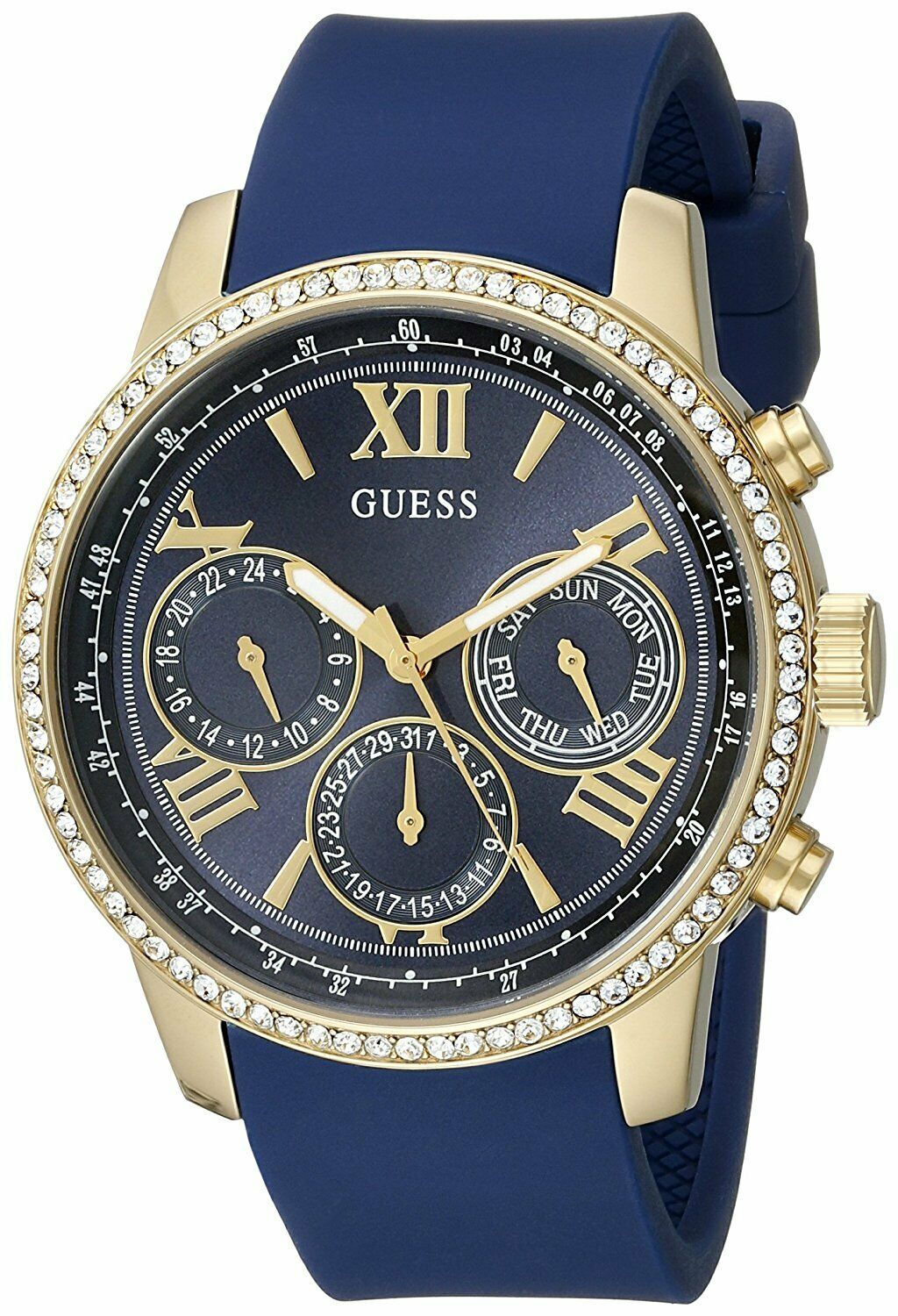 NEW Ladies Guess SUNRISE W0616L2/U0616L2 Stainless Steel Crystal Date Watch $216