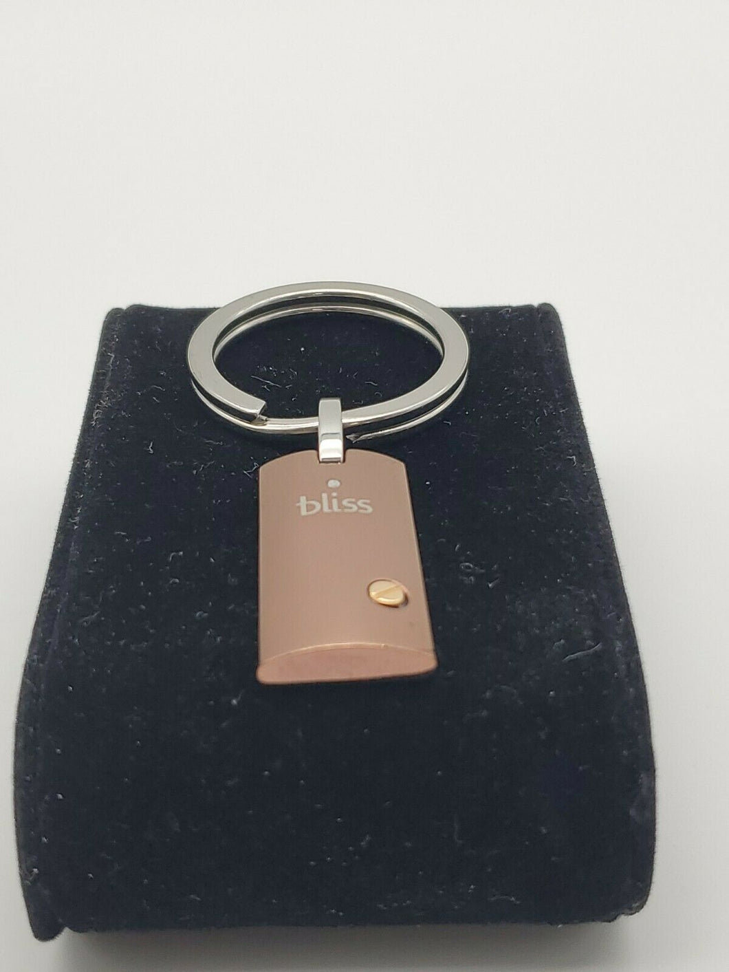 NEW BLISS BY DAMIANI KEYCHAIN KEY RING BROWN STEEL  W/ ROSE GOLD AND DIAMOND