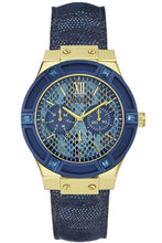 Load image into Gallery viewer, NEW Ladies Guess JET SETTER W0289L3 Blue Dial Watch W/ Leather Strap MSRP $246

