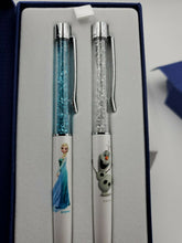 Load image into Gallery viewer, Limited Edition Disney Frozen Swarovski Ballpoint Pens Elsa and Olaf COLLECTIBLE
