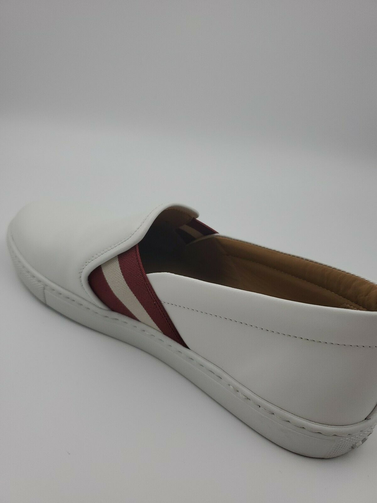 New Bally Women s Henrika White Calf Leather Slip On Sneakers Italy US 4.5 Msrp