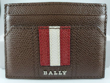 Load image into Gallery viewer, New Bally Thar Men&#39;s 6218032 Brown Stripe Leather I.D. Card Wallet MSRP $200

