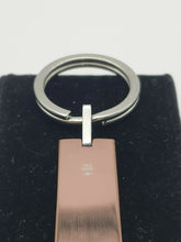 Load image into Gallery viewer, NEW BLISS BY DAMIANI KEYCHAIN KEY RING BROWN STEEL  W/ ROSE GOLD AND DIAMOND
